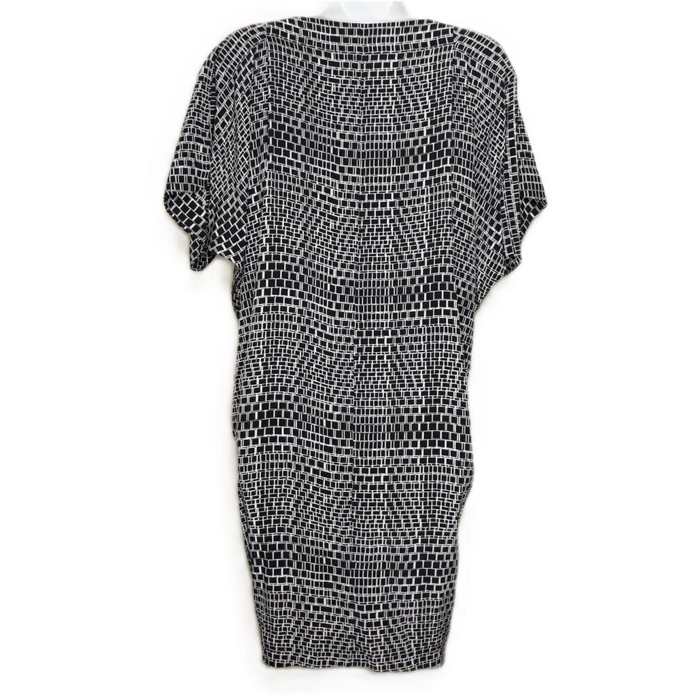 Vince Boho Silk Kaftan Dress Geometric Print Large Chic Minimalist Scandi - Picture 7 of 10